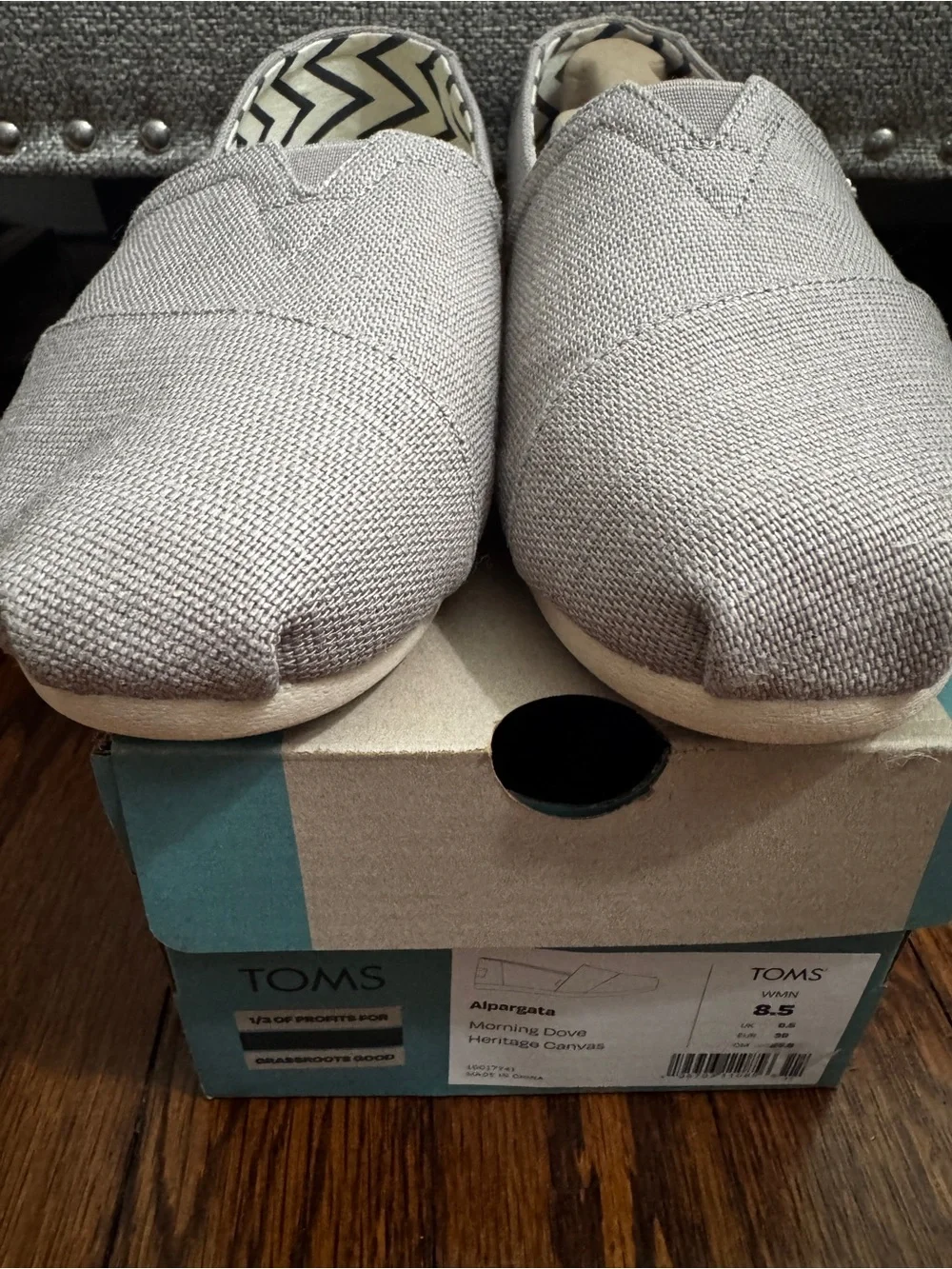 New Toms Women's Espadrilles in Gray Canvas